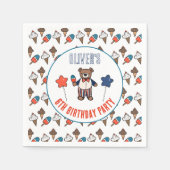 Rood Wit en Blauw Ice Cream Party Verjaardag Servet (Voorkant)