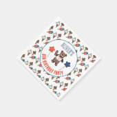 Rood Wit en Blauw Ice Cream Party Verjaardag Servet (Hoek)