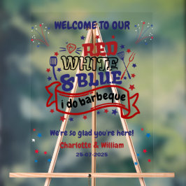 Rood Wit en Blauw ik doe BBQ Koppel Bruidsdouche Acryl Bord