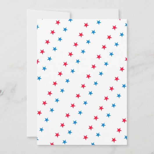 Rood Wit en Blauw ik doe BBQ Koppel Bruidsdouche  Kaart (Achterkant)