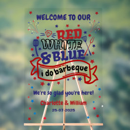Rood Wit en Blauw ik doe BBQ Koppel Bruidsuitvaart Acryl Bord