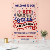 Rood Wit en Blauw ik doe BBQ Paar Vrijgezellenfees Acryl Bord (Huwelijk)