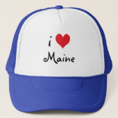 Rood Wit en Blauw Ik hou van Maine Trucker Pet (Voorkant)