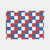 Rood wit en blauw ingecheckt patroon fleece deken (Voorkant (Horizontaal))