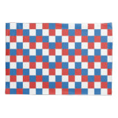 Rood wit en blauw ingecheckt patroon kussensloop (Achterkant)