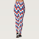 Rood wit en blauw ingecheckt patroon leggings (Achterkant)