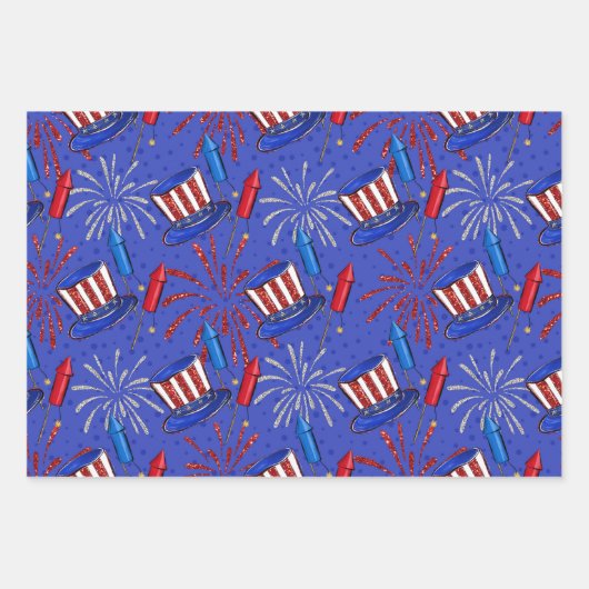 Rood, wit en blauw inpakpapier vel (Voorkant 2)