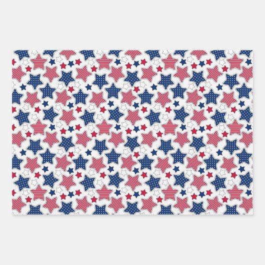 Rood wit en blauw inpakpapier vel (Voorkant 3)