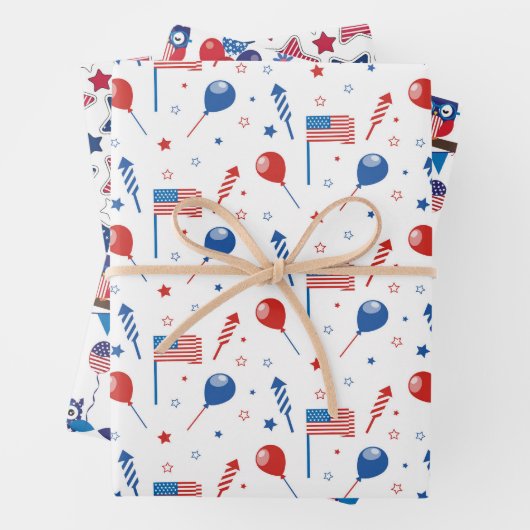 Rood wit en blauw inpakpapier vel (In situ)