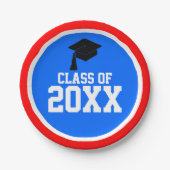 Rood-wit en blauw jaar GraduPartij Papieren Bordje (Voorkant)