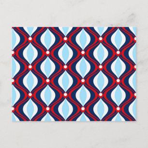 Rood, wit en blauw jaren 70 Retro Briefkaart