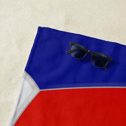 Rood wit en blauw jongens volleybal gepersonalisee strandlaken (In situ)