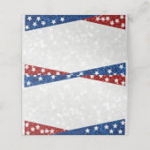 Rood, wit en blauw juli 4 Glitter Plaatskaartje (Buitenkant ongevouwen)