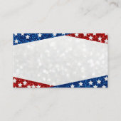 Rood, wit en blauw juli 4 Glitter Plaatskaartje (Achterkant)