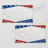 Rood, wit en blauw juli 4 Glitter Plaatskaartje (Voorkant / Achterkant)