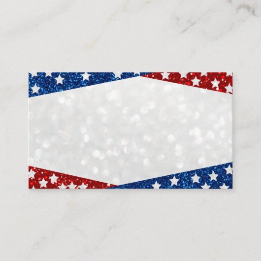Rood, wit en blauw juli 4 Glitter Plaatskaartje (Voorkant)