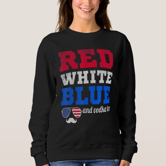 rood wit en blauw juli 4 vlag trui (Voorkant)