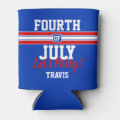 Rood Wit en Blauw Juli 4th Douane Blikjeskoeler (Voorkant)