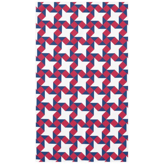 Rood, Wit en Blauw Juli Vierde Patchwork Patroon Tafelkleed (Voorkant)