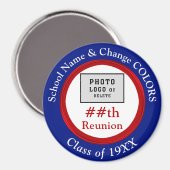 Rood, wit en blauw, kap-klasse Reunion Favors Magneet (Voorkant / Achterkant)