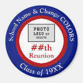 Rood, wit en blauw, kap-klasse Reunion Favors Magneet (Voorkant)