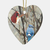 Rood, wit en blauw keramisch ornament (Links)