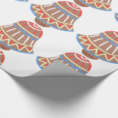 Rood, wit en blauw kerstfeestkoekje cadeaupapier (Hoek)