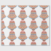 Rood, wit en blauw kerstfeestkoekje cadeaupapier (Vlak)