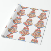 Rood, wit en blauw kerstfeestkoekje cadeaupapier (Uitgerold)