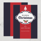 Rood Wit en Blauw Kerstkaart (Voorkant / Achterkant)