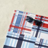 Rood, wit en blauw keukenhanddoek met tekst strandlaken (In situ)