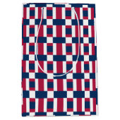 Rood wit en blauw kleurenblok afdrukken medium cadeauzakje (Voorkant)