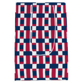 Rood wit en blauw kleurenblok afdrukken medium cadeauzakje (Achterkant)