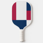 Rood wit en blauw kleurenblok afdrukken pickleball paddle (Voorkant)