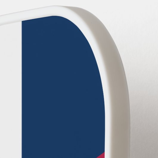 Rood wit en blauw kleurenblok afdrukken pickleball paddle (Links Detail)