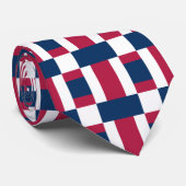 Rood wit en blauw kleurenblok Afdrukken Stropdas (Opgerold)