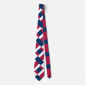 Rood wit en blauw kleurenblok afdrukken stropdas (Voorkant)