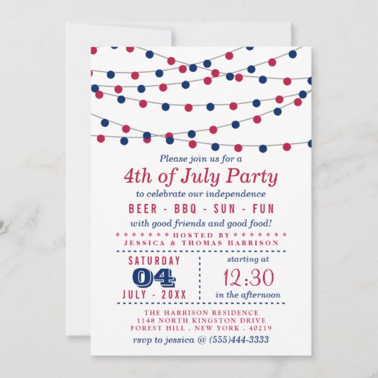 Rood, wit en blauw koord Lichten 4th van de Partij Kaart (Voorkant)