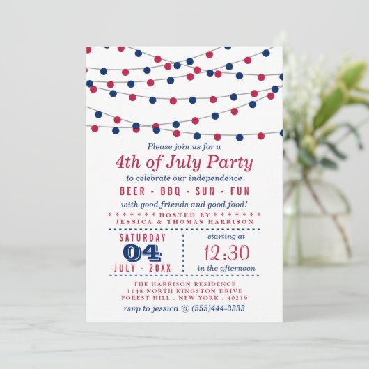 Rood, wit en blauw koord Lichten 4th van de Partij Kaart (Staand voorkant)