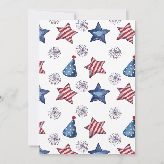 Rood, wit en blauw koord Lichten 4th van de Partij Kaart (Achterkant)