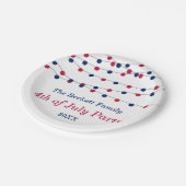 Rood, wit en blauw koord Lichten 4th van de Partij Papieren Bordje (Gekanteld)