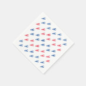 Rood wit en blauw kreeftenpatroon wit papier servet (Hoek)