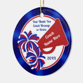 Rood wit en blauw, kronkelige Coach Gifts, klokkev Keramisch Ornament (Links)