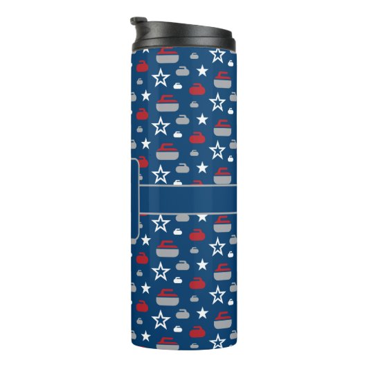 Rood, wit en blauw, krullen thermisch getumbler thermosbeker (Geroteerd rechts)