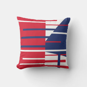 Rood, wit en blauw kussen