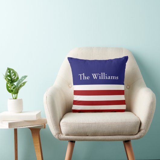 Rood, wit en blauw kussen (Stoel)