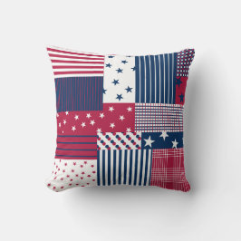 Rood, wit en blauw kussen