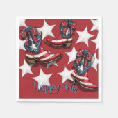 Rood wit en blauw laarzen en bogen servet (Voorkant)