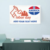 Rood Wit en Blauw Labor Day Spandoek (Beurs)