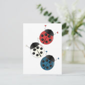 Rood wit en blauw Ladybugs Briefkaart (Staand voorkant)